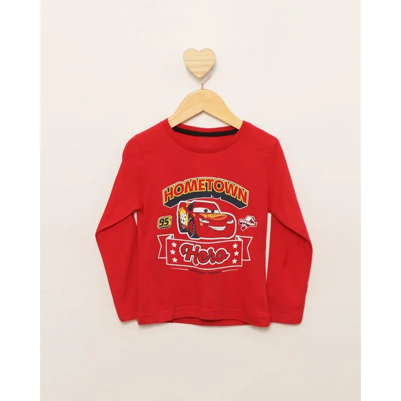 Camiseta Bebê Disney Carros Manga Longa Vermelho 3