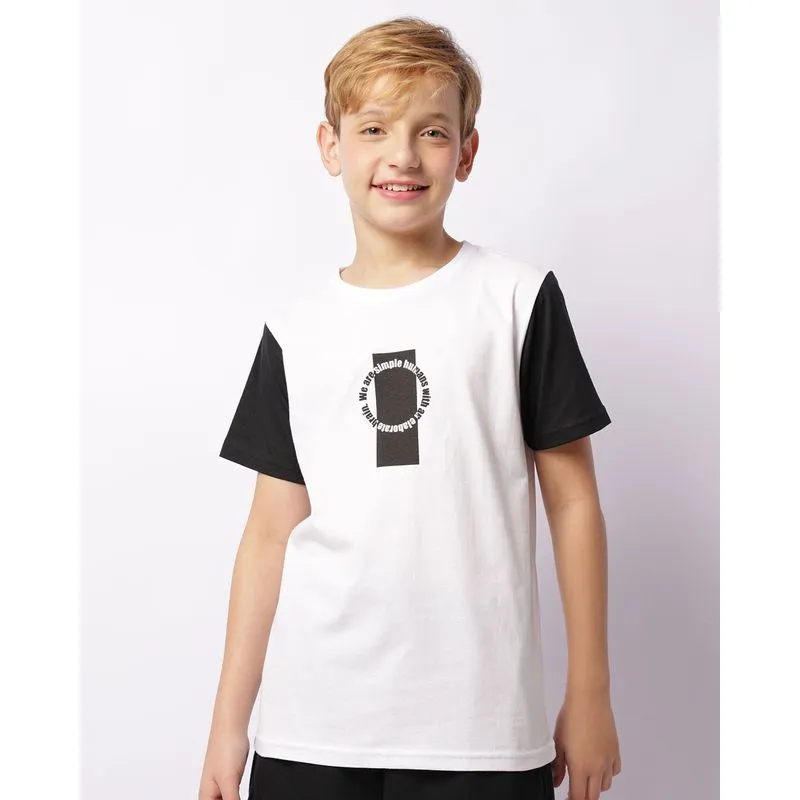 Camiseta Juvenil Estampa Escrita Manga Curta Branca 14