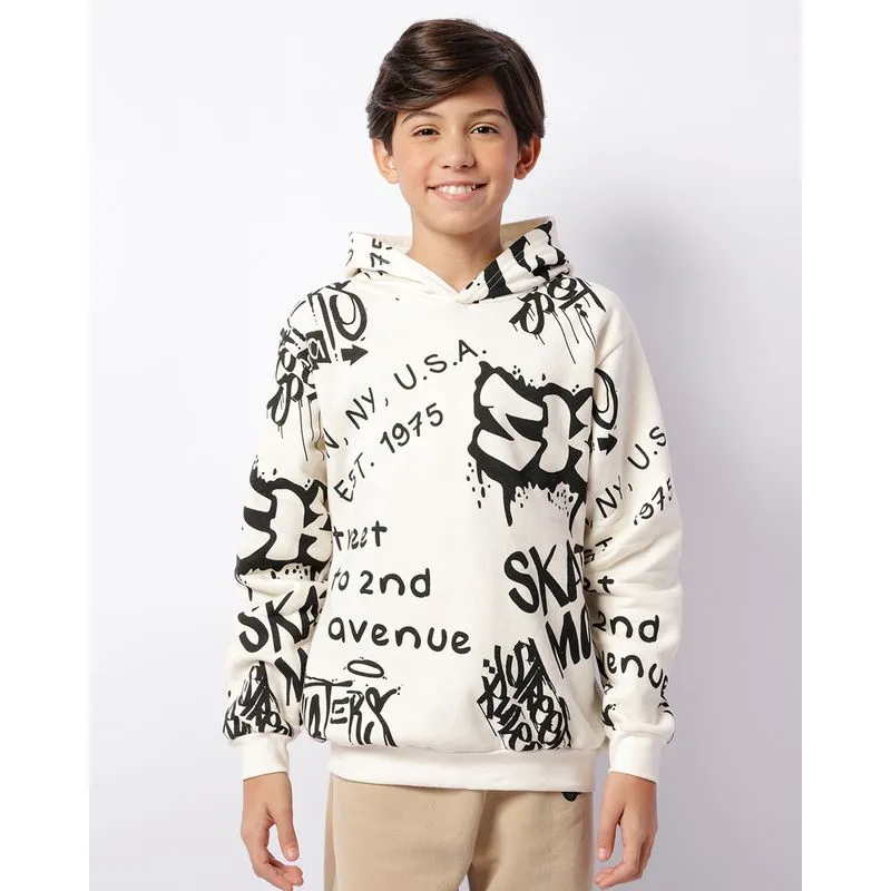Blusão Moletom Juvenil Peluciado Estampado Grafite Off White 14