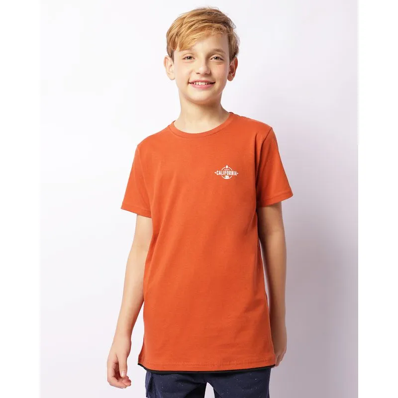 Camiseta Juvenil Estampa Califórnia Manga Curta Terracota 14