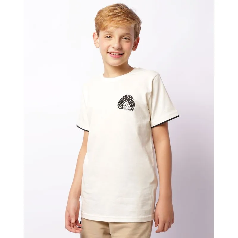 Camiseta Juvenil Estampa Escrita Manga Curta Off White 14