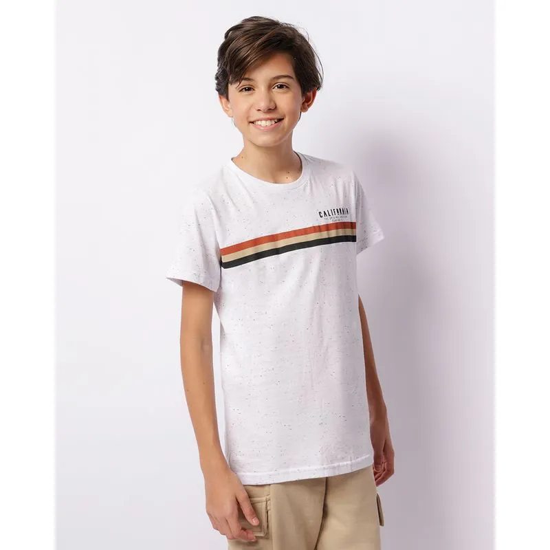 Camiseta Juvenil Manga Curta Estampa Botonê Branco 12