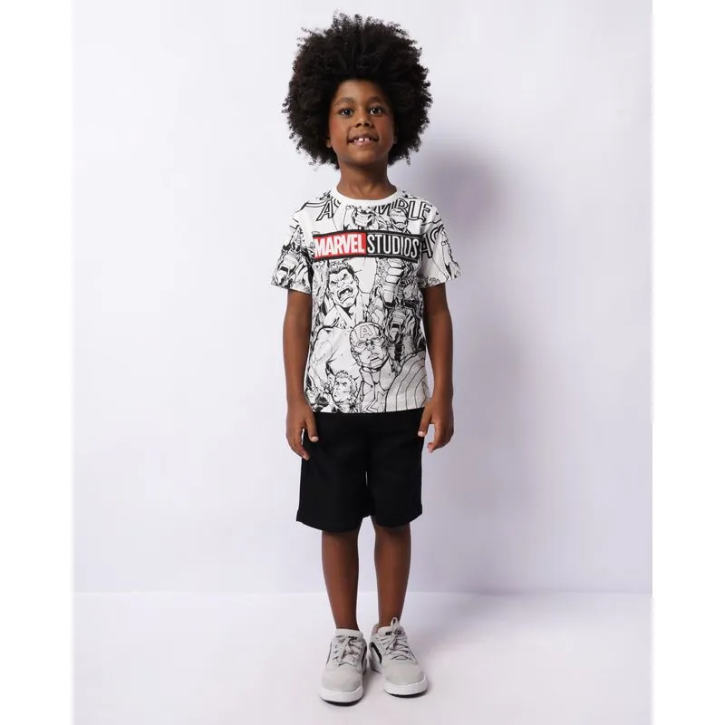 Bermuda Infantil Sarja Reta Com Bolsos Preta 8