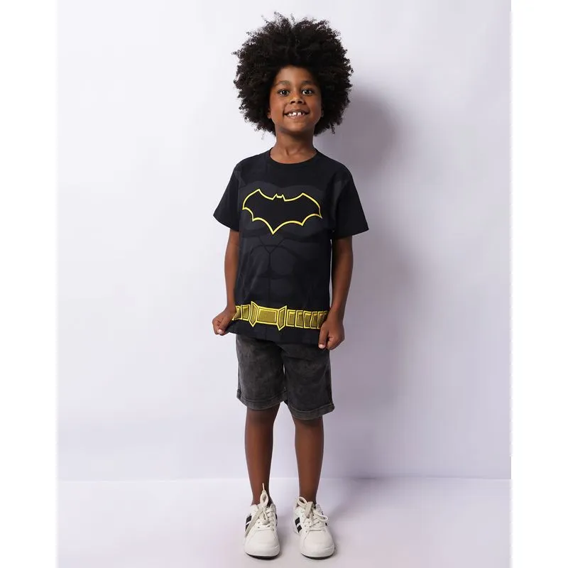 Bermuda Jeans Infantil Reta Marmorizada Preta 6