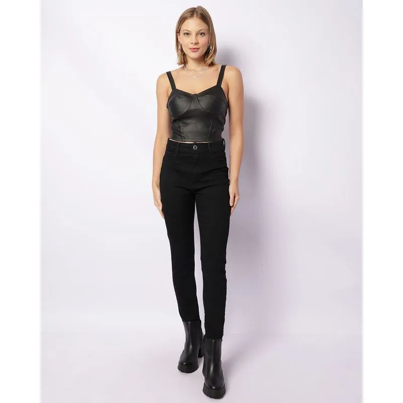 Calça Sarja Feminina Levanta Bumbum Skinny Preta 38