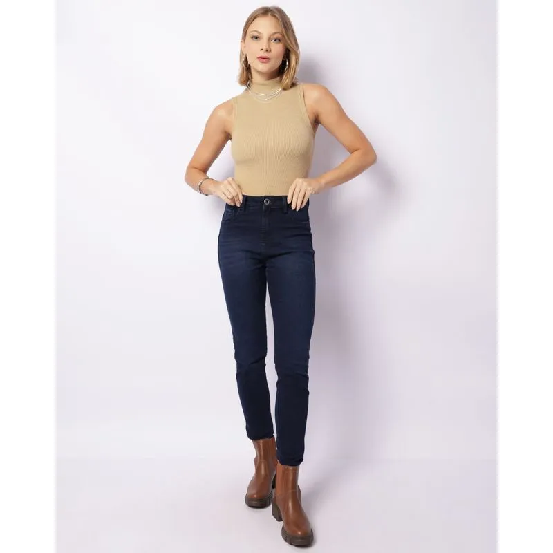 Calça Jeans Feminina Levanta Bumbum Skinny Azul 40