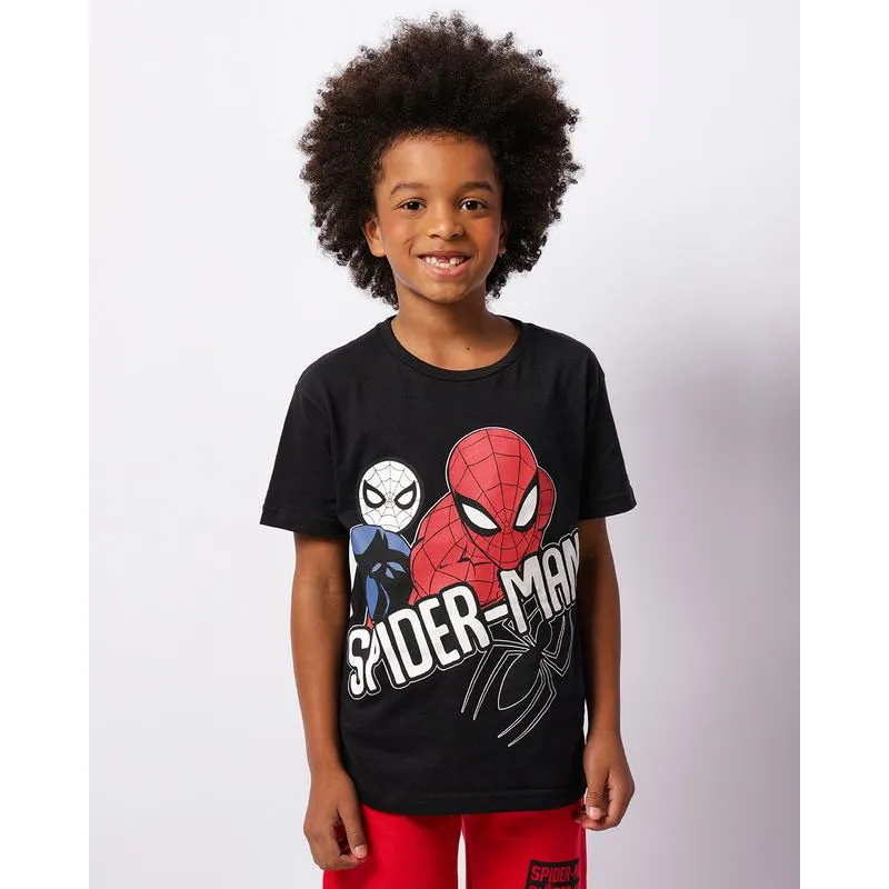Camiseta Infantil Marvel Homem-Aranha Manga Curta Preta 6