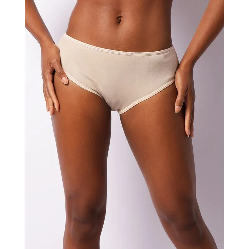 Calcinha Feminina Biquíni Algodão Lisa Bege GG