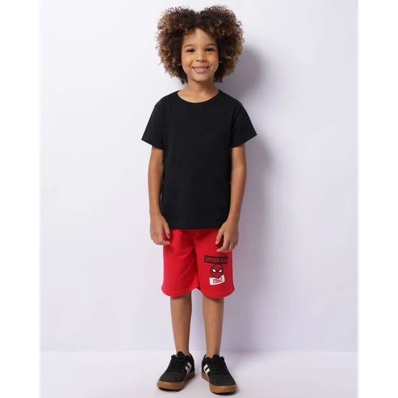 Bermuda Infantil Moletinho Marvel Homem Aranha Vermelho 10