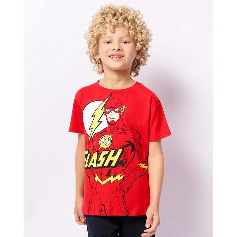 Camiseta Infantil DC Comics The Flash Manga Curta Vermelha 10