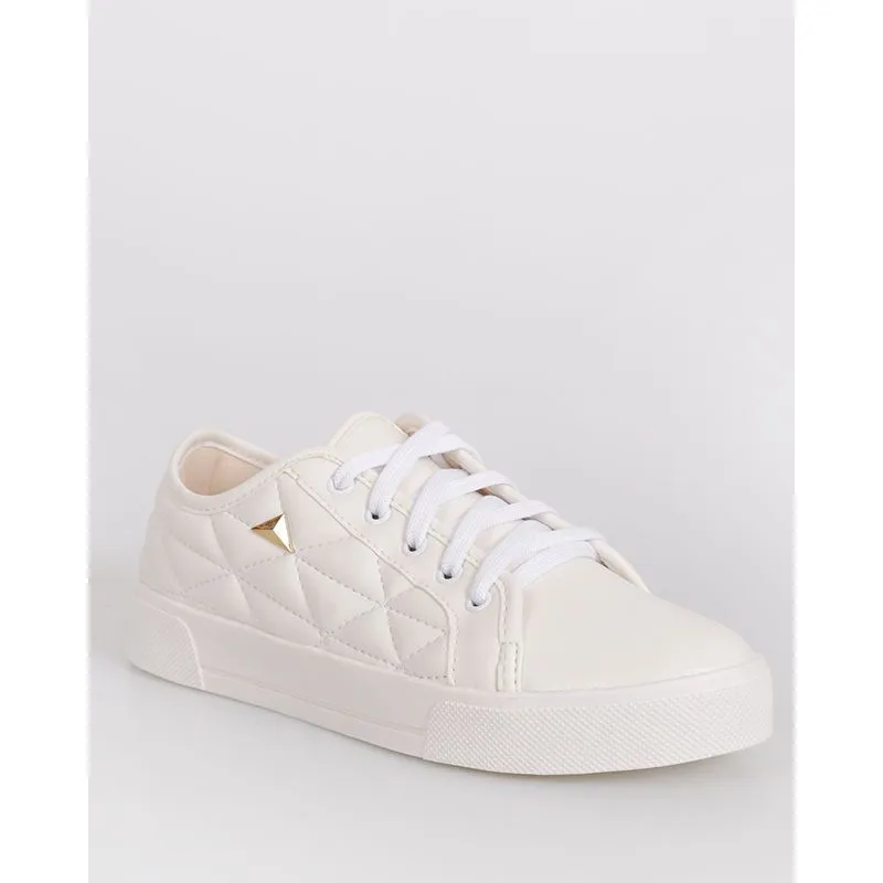 Tênis Feminino Casual Giovanna Dias Matelassê Branco 35
