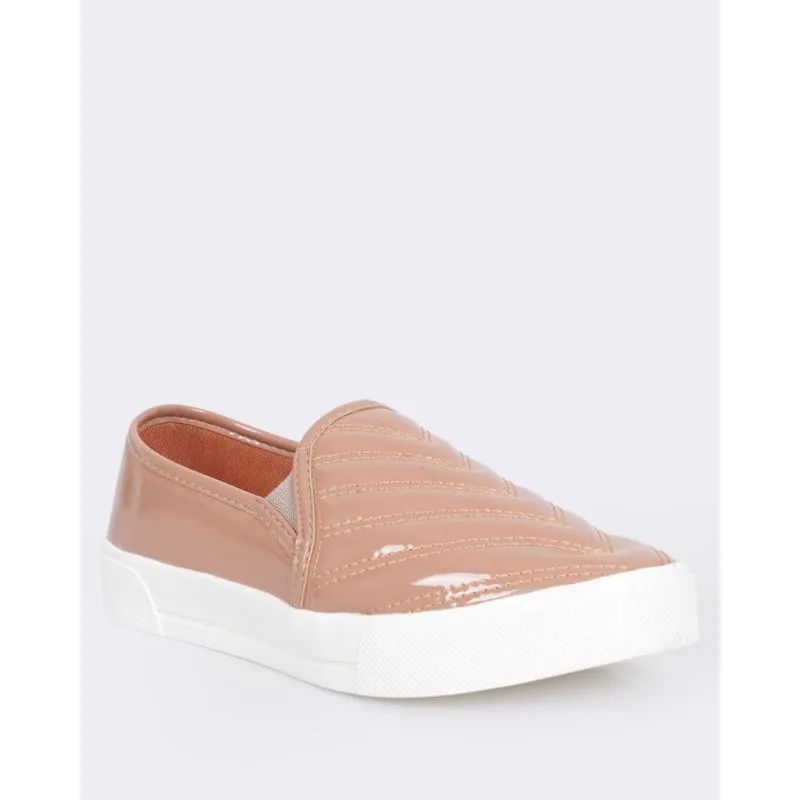 Tênis Feminino Slip On Envernizado Com Recortes Rosa 38