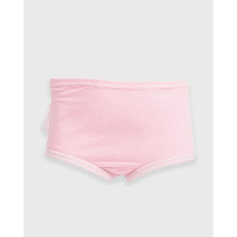 Calcinha Bebê Algodão Com Detalhe Em Renda Rosa M