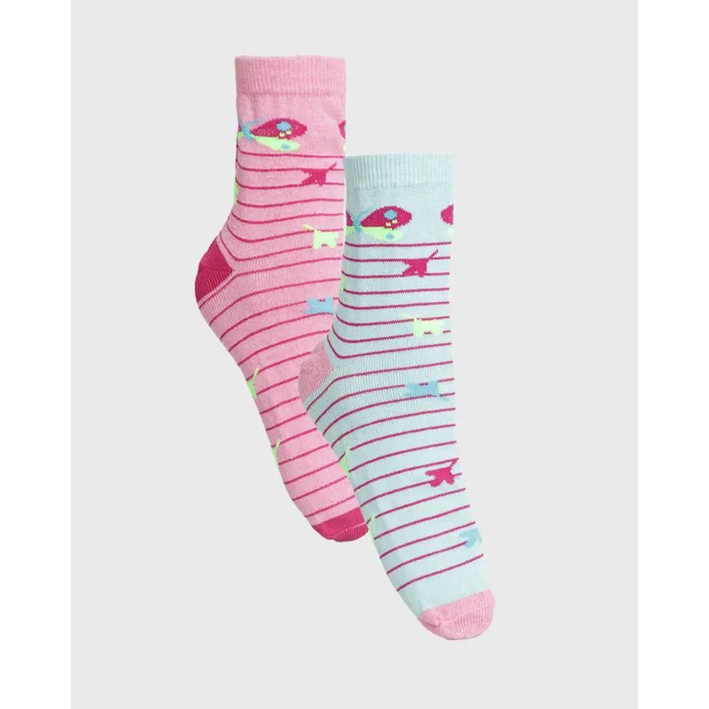 Kit 2 Pares de Meia Infantil Estampa E Cores Sortida 34 A 37