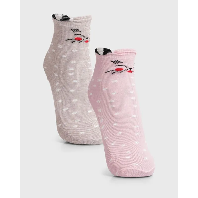 Kit 2 Pares De Meia Infantil Cano Medio Estampa Cores Sortida 22 A 25