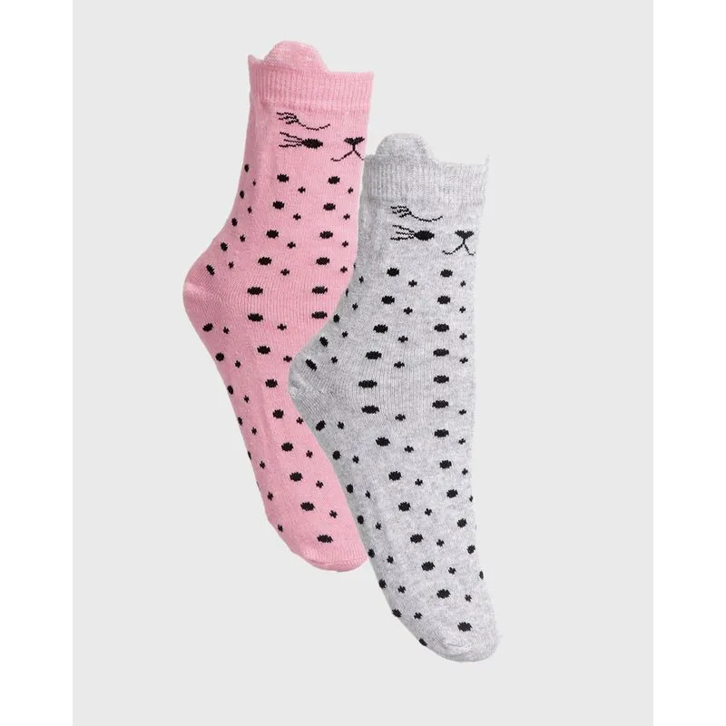 Kit 2 Pares de Meia Infantil Estampa E Cores Sortida 30 A 33