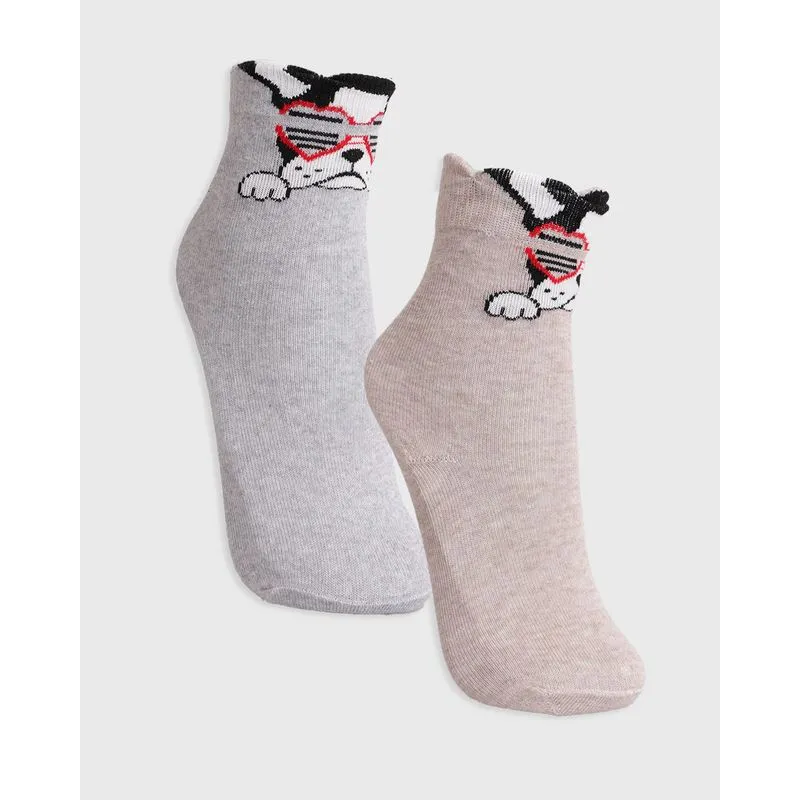 Kit 2 Pares De Meia Infantil Cano Curto Estampa E Cores Sortidas 30 A 33