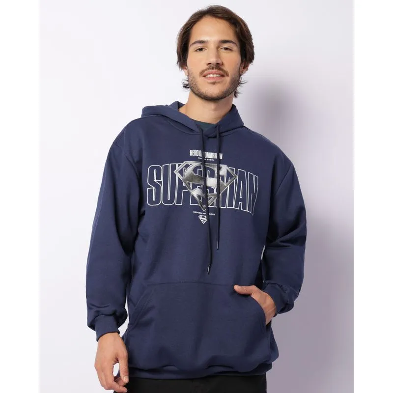 Blusão Moletom Masculino Peluciado DC Comics Super Homem Marinho G
