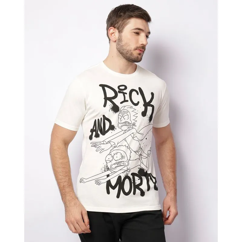 Camiseta Masculina Warner Rick And Morty Manga Curta Off White G