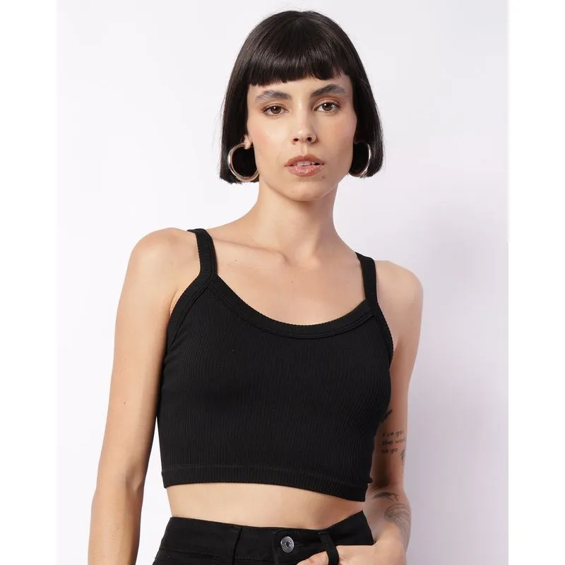 Regata Feminina Cropped Sem Costura Preta M
