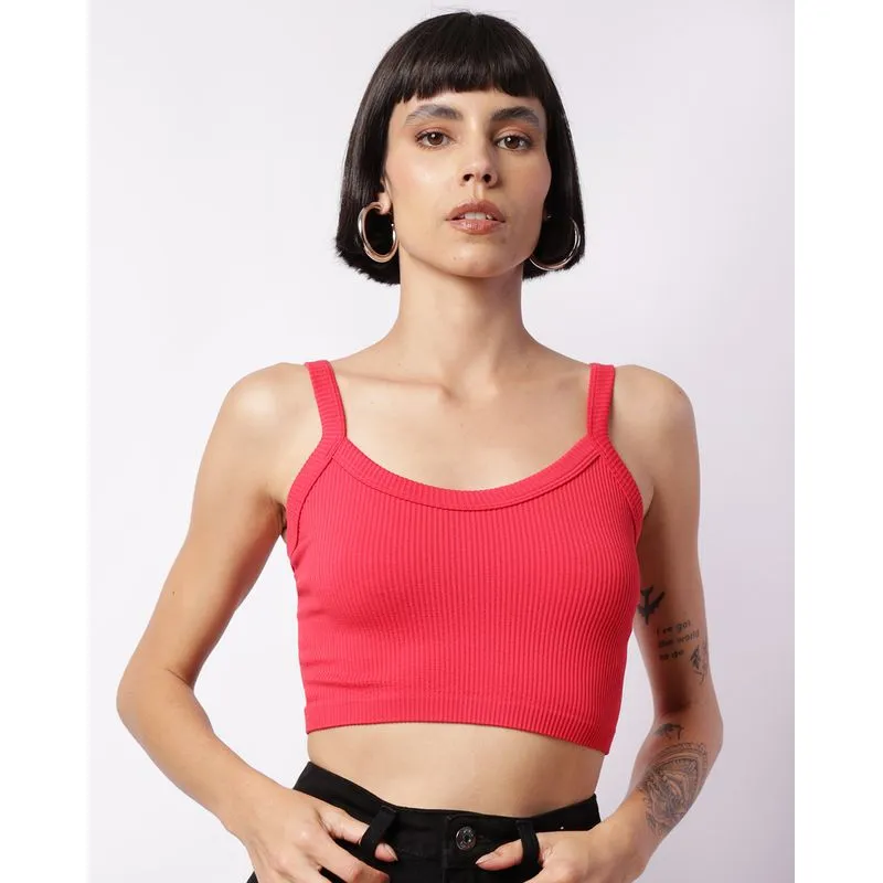 Regata Feminina Cropped Sem Costura Vermelha G