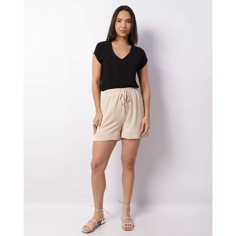 Short Feminino Amarração Bege Claro G