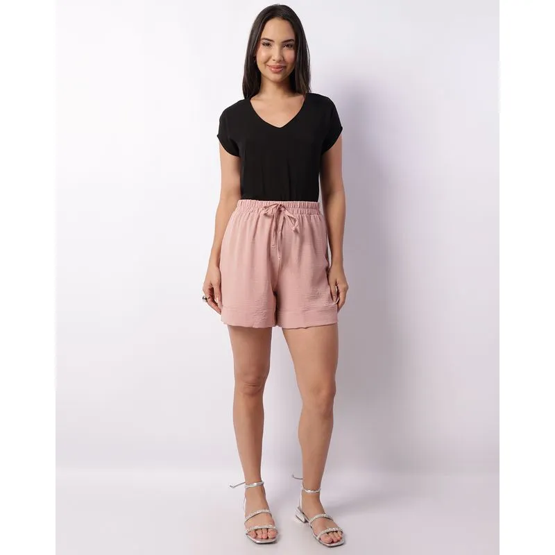 Short Feminino Amarração Rosa P