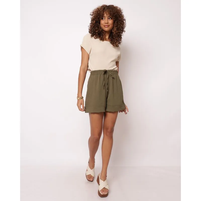 Short Feminino Amarração Verde M