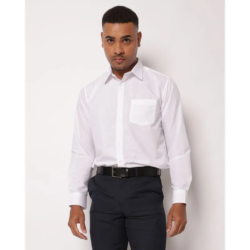 Camisa Social Masculina com Bolso Manga Longa Branca 3