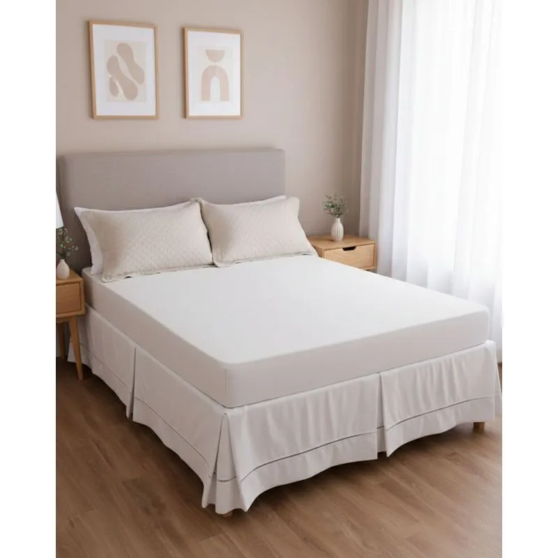 Saia Para Cama Box King Size Casanova Ponto Palito Branca UN