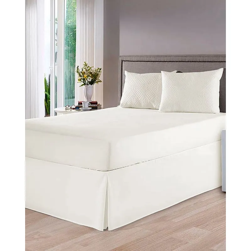 Saia Para Cama Box Queen Casanova Micropercal Com Viés Branca UN