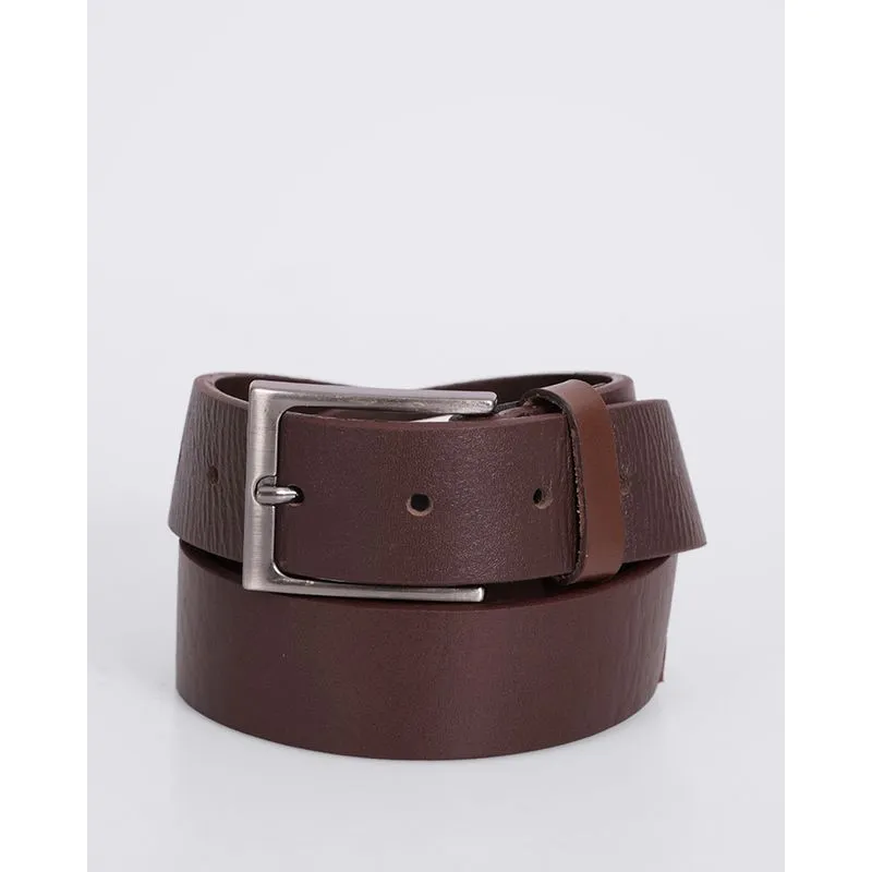 Cinto Masculino Couro com Fivela Marrom P