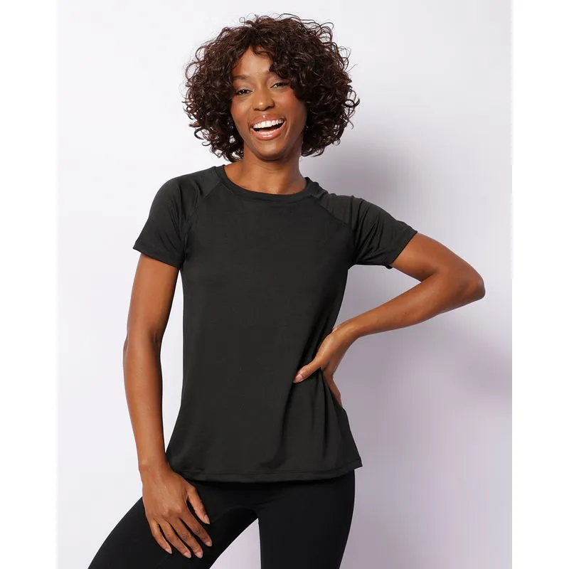 Camiseta Fitness Feminina Manga Curta Fitter Preta GG