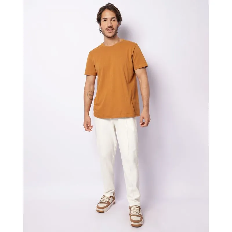 Calça Masculina Reta Texturizada Off White M