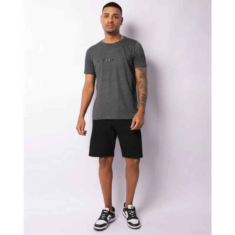 Bermuda Masculina Reta Moletinho Texturizada Preta GG