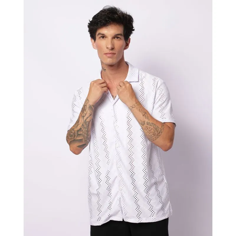 Camisa Masculina Lase Manga Curta Branca M