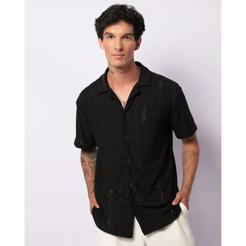 Camisa Masculina Laise Manga Curta Preta G
