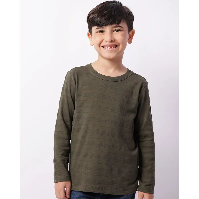 Camiseta Infantil Texturizada Manga Longa Verde 6