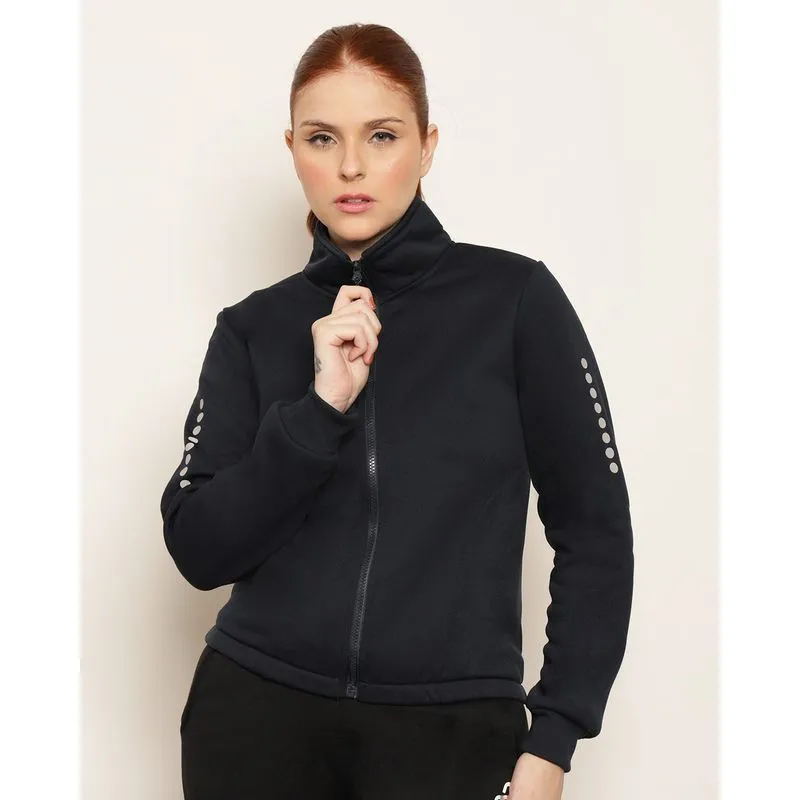 Jaqueta Moletom Feminino Fitter Fitness Gola Alta Marinho G