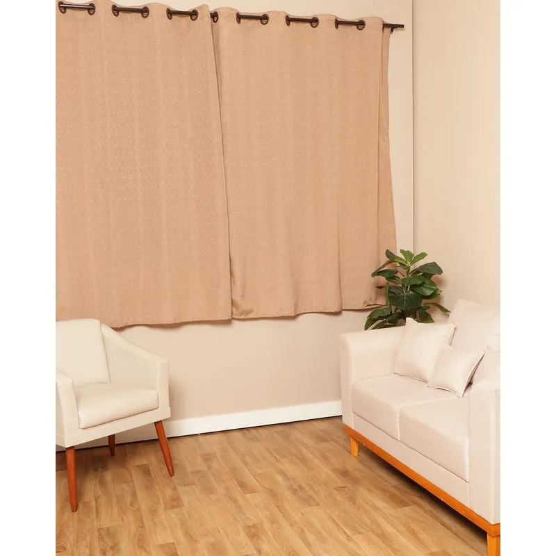 Cortina Isabel Branyl 180cm x 200cm Texturizada Marrom UN