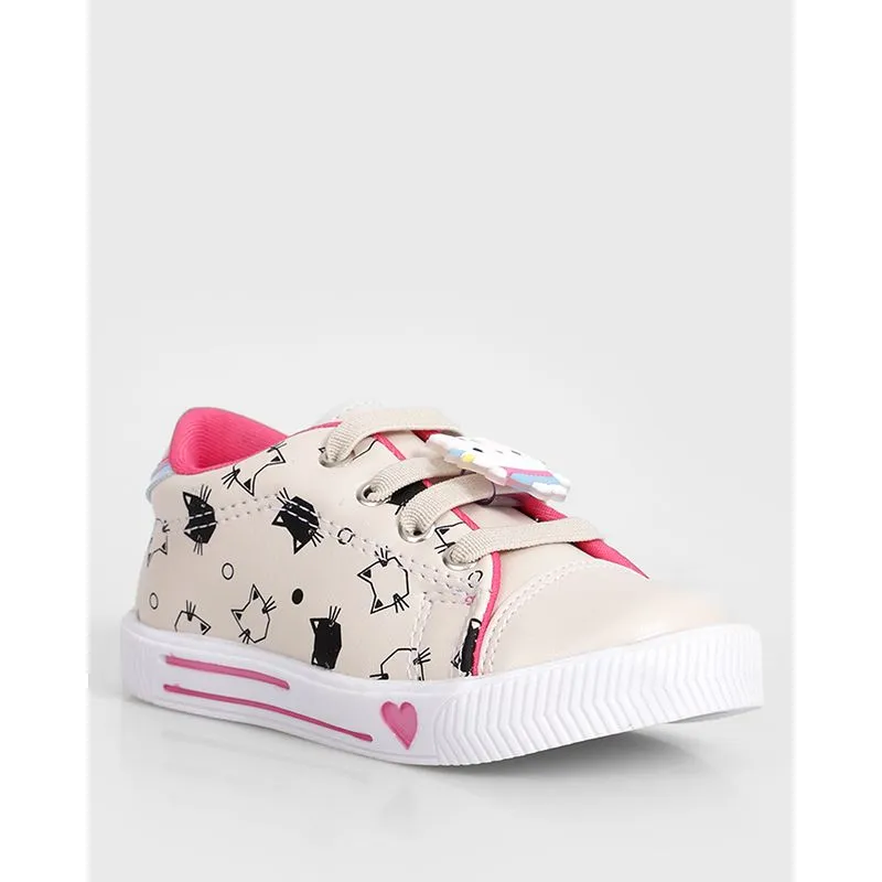 Tênis Bebê Com Aplique De Gatinha Off White 27