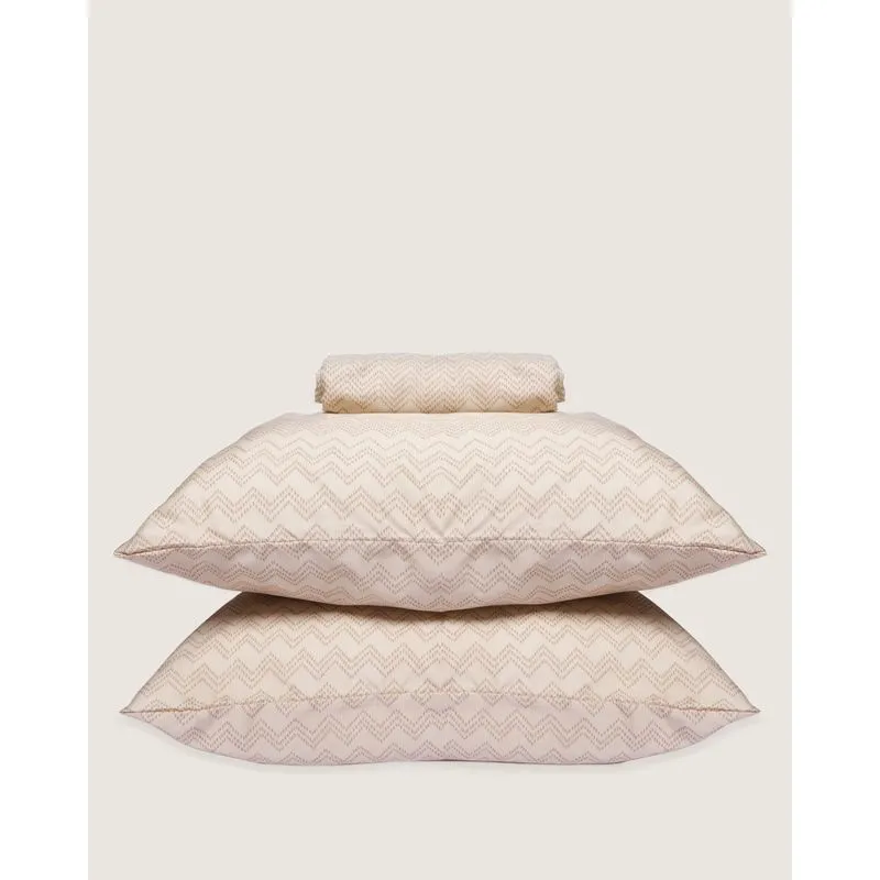 Jogo De Cama Casal Andreza 3 Peças Estampa Chevron Bege UN