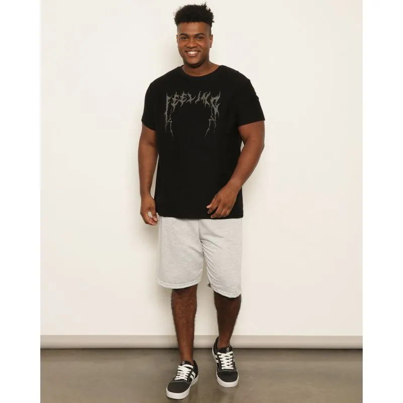 Bermuda Plus Size Masculina Moletinho Com Cordão Cinza G3