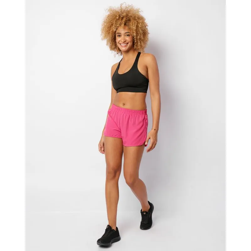 Short Fitness Feminino Boxer Liso Rosa Escuro GG
