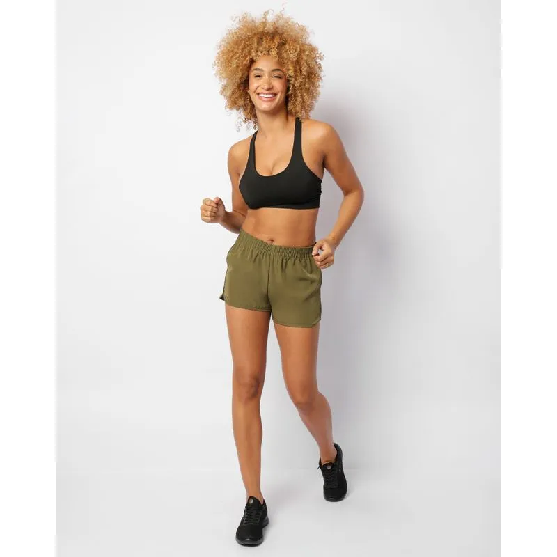 Short Fitness Feminino Boxer Liso Verde Escuro P