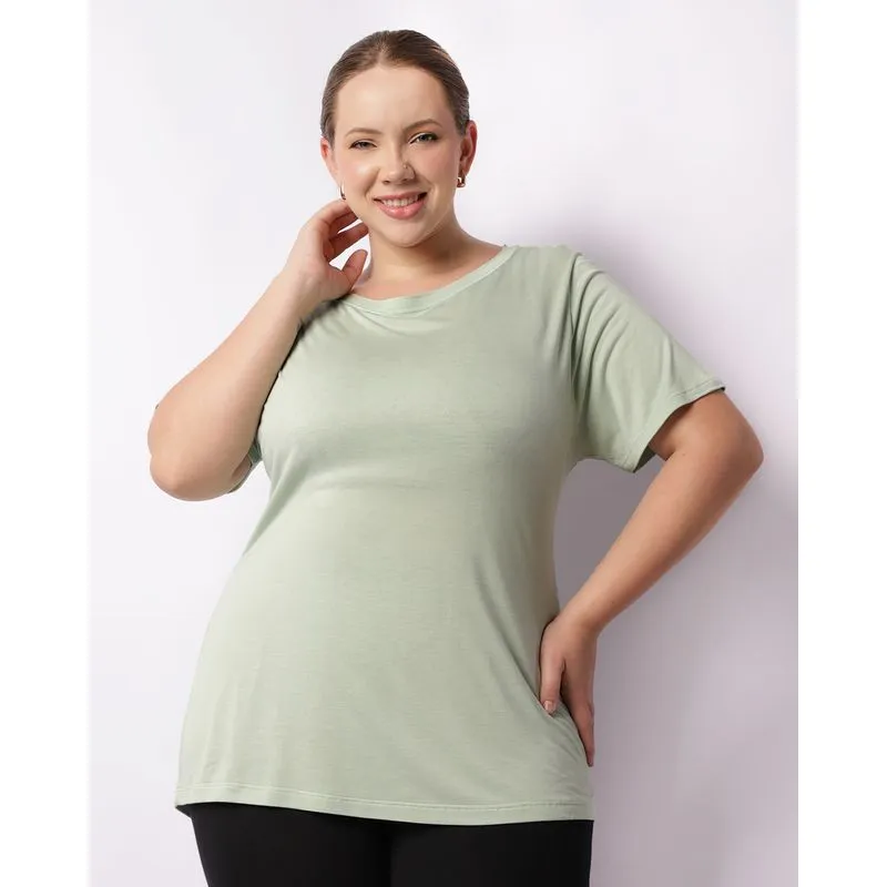 Blusa Fitness Plus Size Feminina Manga Curta Fitter Verde G5