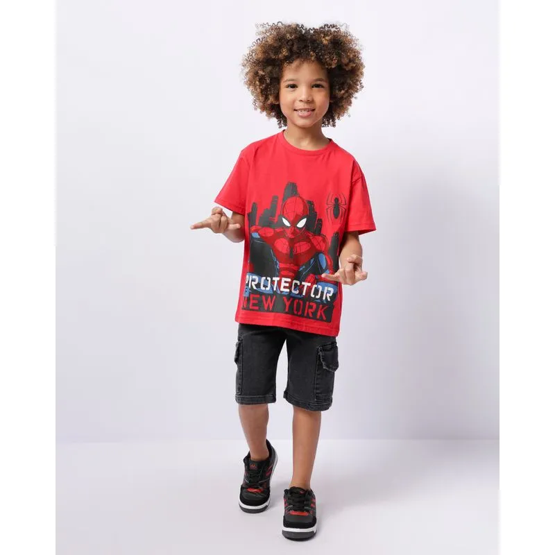 Bermuda Jeans Infantil Reta Bolso Cargo Preta 4