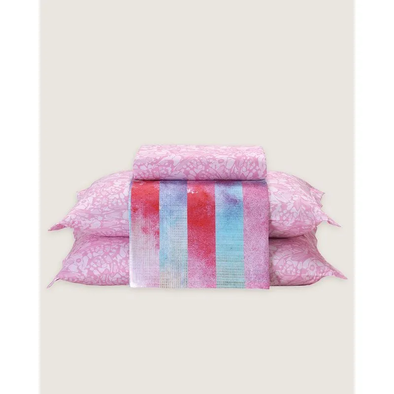 Jogo Cama Queen BBB Fadas Algodão Döhler Rosa UN