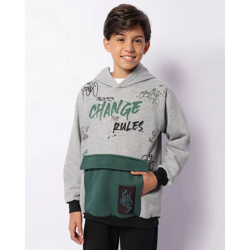Blusão Moletom Juvenil Peluciado Capuz Com Estampa Cinza 14