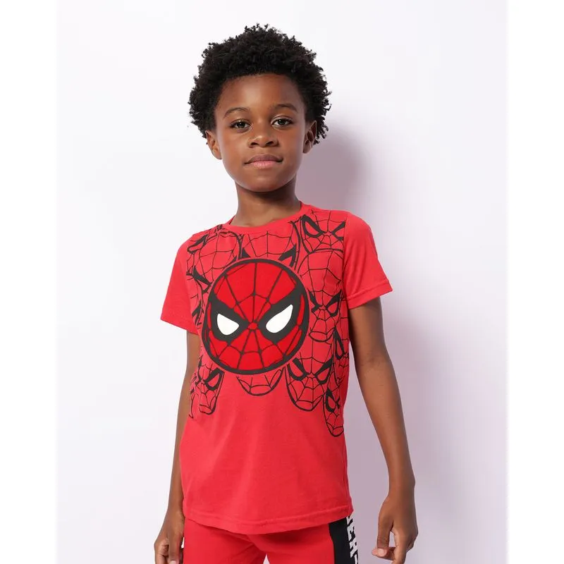 Camiseta Infantil Marvel Homem Aranha Manga Vermelha 4